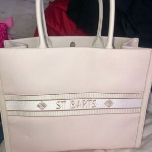 Steve Madden White Structured Tote Bag